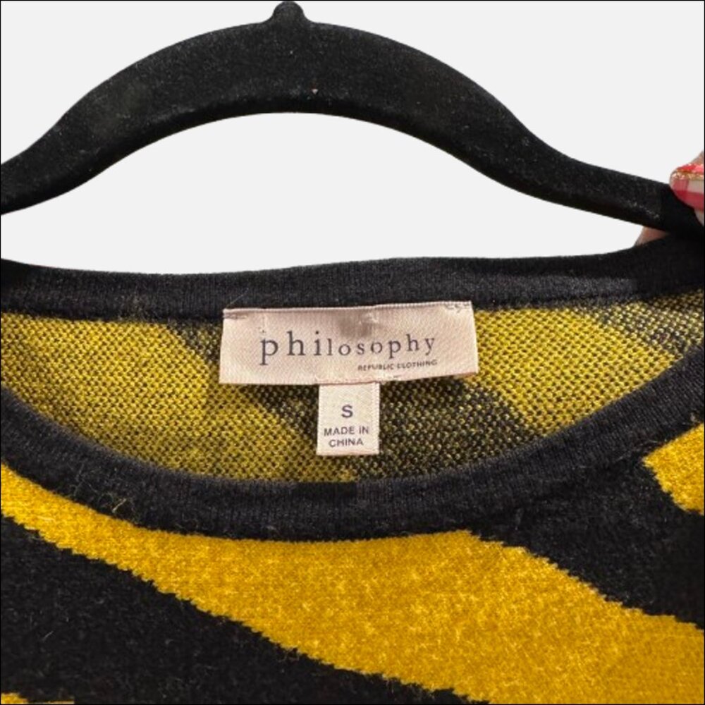 Philosophy Tiger Dolman Sleeve Sweater Black Yellow (Size S) - Picture 7 of 9